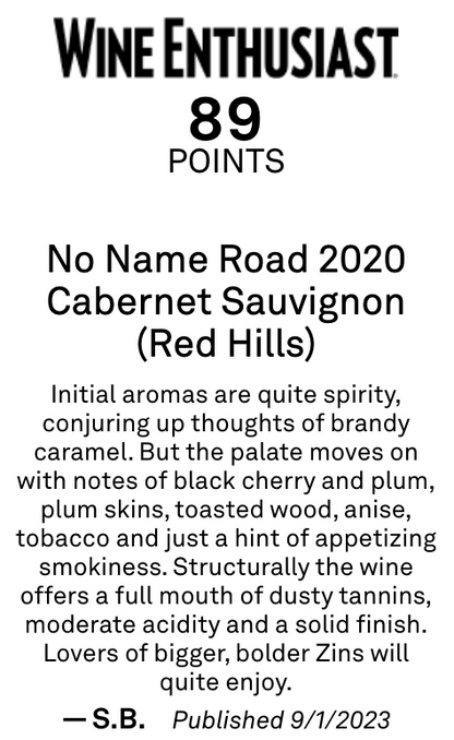 No Name Road Red Hills Cabernet Sauvignon